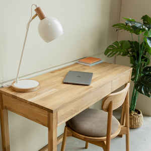NordicStory Mesa escritorio, tocador de madera maciza de roble 