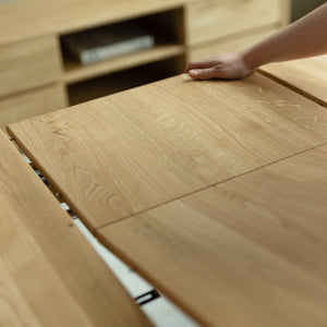 NordicStory Mesa extensible de comedor de madera maciza de roble