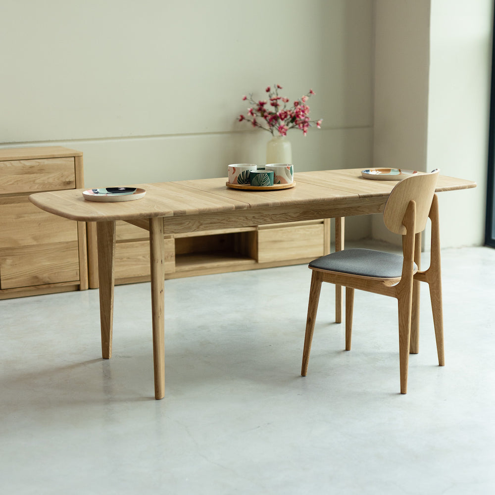 NordicStory Mesa extensible de comedor de madera maciza de roble