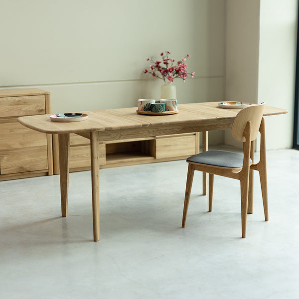 NordicStory Mesa extensible de comedor de madera maciza de roble