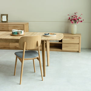 NordicStory Mesa extensible de comedor de madera maciza de roble