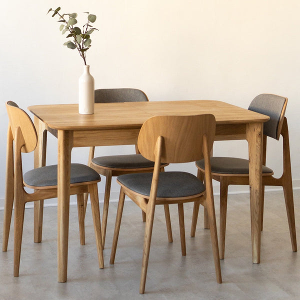 NordicStory Mesa extensible de comedor de madera maciza de roble
