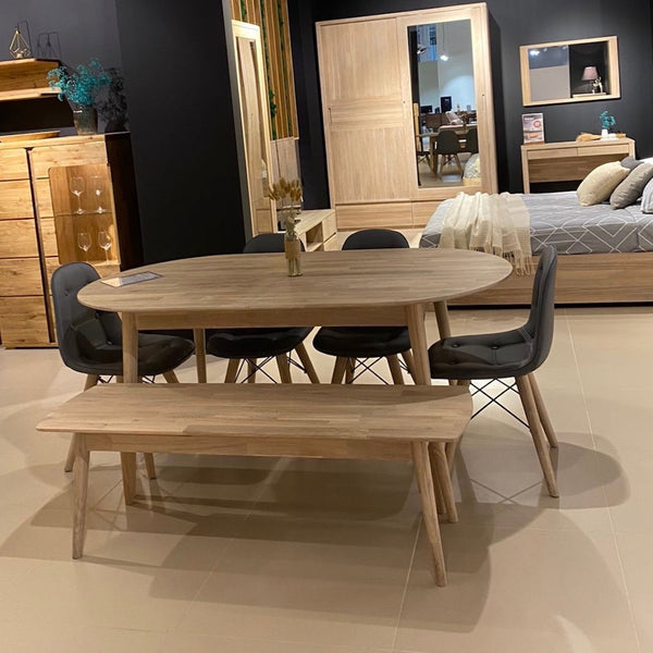 NordicStory Banco de madera maciza de roble