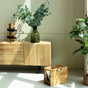 NordicStory Revistero de madera maciza roble 