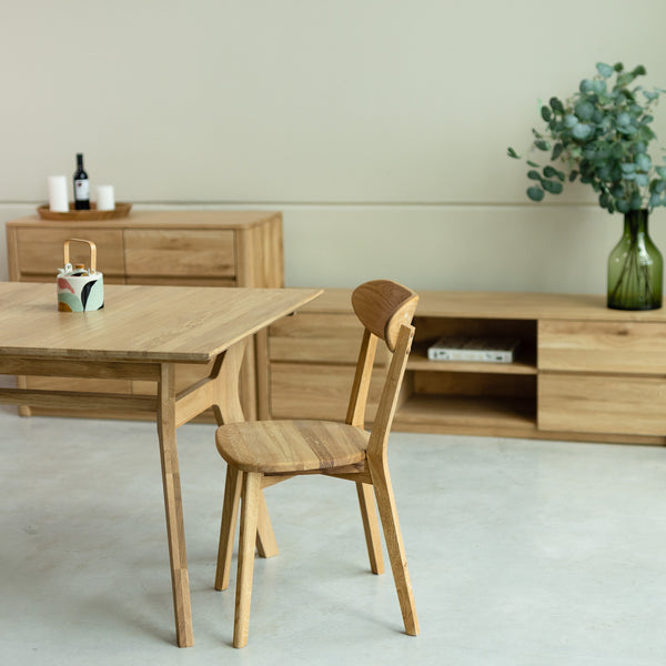 NordicStory Mesa extensible de comedor de madera maciza de roble Harold