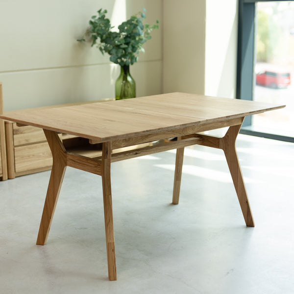 NordicStory Mesa extensible de comedor de madera maciza de roble Harold