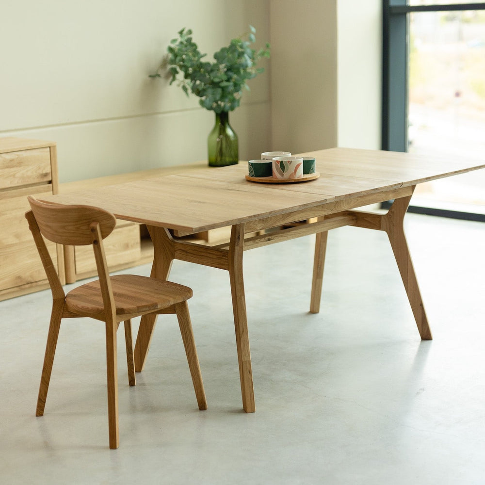 NordicStory Mesa extensible de comedor de madera maciza de roble Harold
