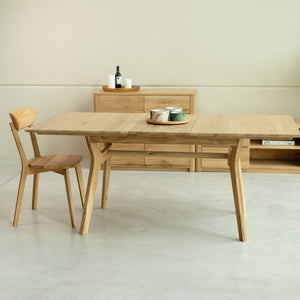 NordicStory Mesa extensible de comedor de madera maciza de roble Harold