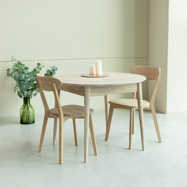 NordicStory Mesa extensible de comedor de madera maciza de roble 