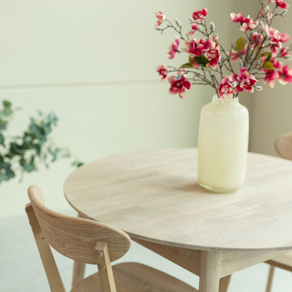 NordicStory Mesa extensible de comedor de madera maciza de roble 