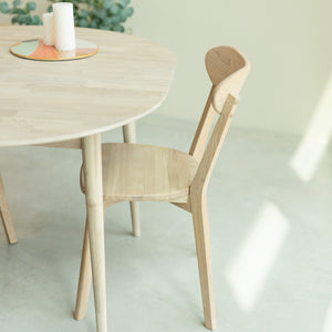 NordicStory Mesa de comedor redonda y extensible de madera maciza de roble