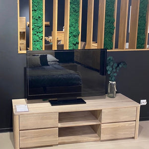 NordicStory Mueble de TV de madera maciza de roble