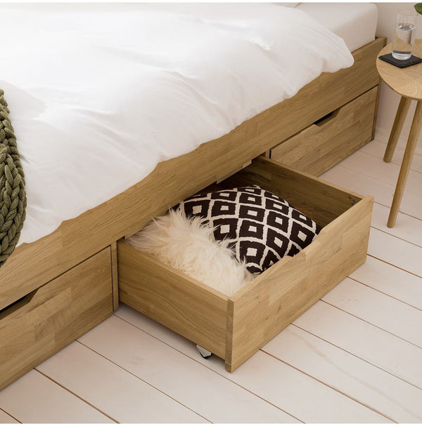 NordicStory Cama con almacenaje de madera maciza de roble Sofia 4