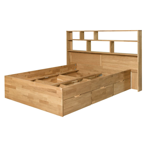 NordicStory Cama con almacenaje de madera maciza de roble Sofia 5