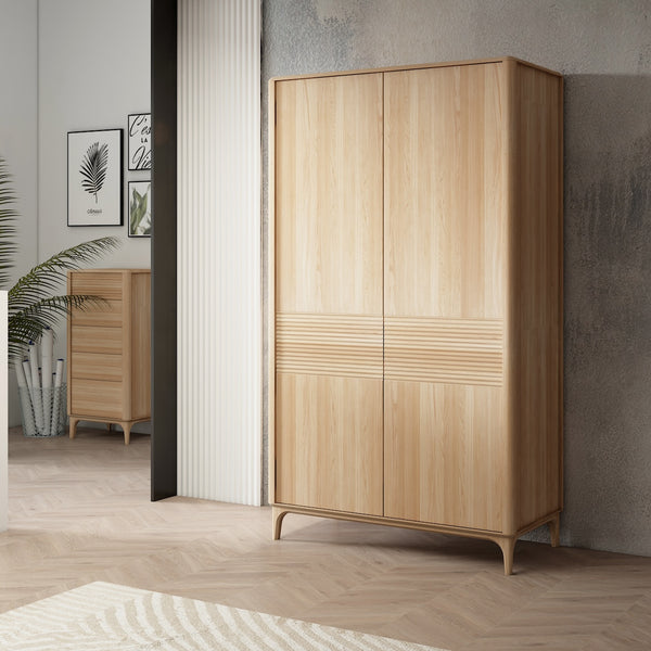 Armario para ropa de madera maciza roble Oxford 2, 120x60x210 cm. | NordicStory