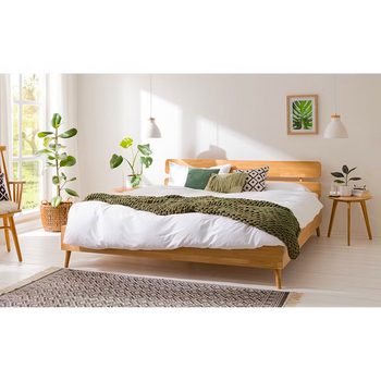 NordicStory Cama de madera maciza de roble sostenible