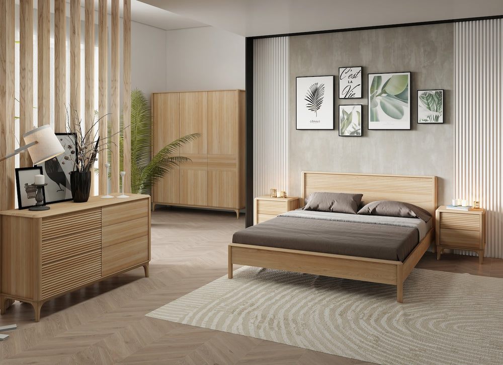 Mesa de noche de madera maciza roble Oxford 2 Mesa auxiliar RobleStore NordicStory