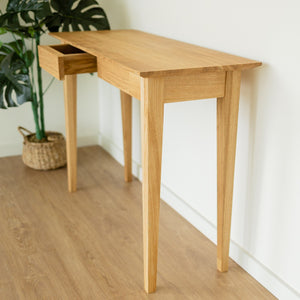 NordicStory Consola con 2 cajones de madera maciza de roble sostenible 