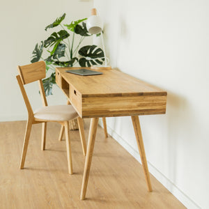 NordicStory Mesa escritorio de madera maciza de roble sostenible