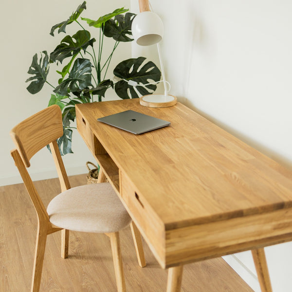 NordicStory Mesa escritorio de madera maciza de roble sostenible