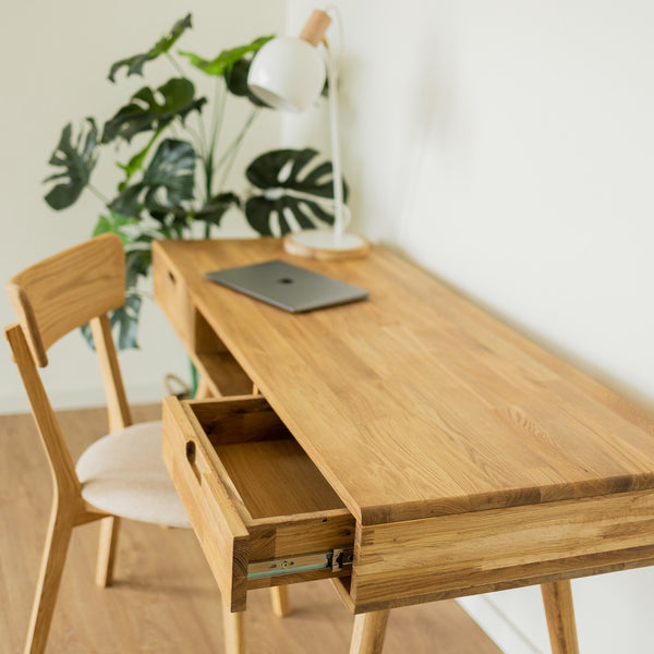 NordicStory Mesa escritorio de madera maciza de roble sostenible