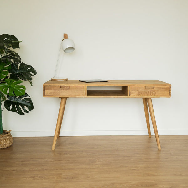 NordicStory Mesa escritorio de madera maciza de roble sostenible
