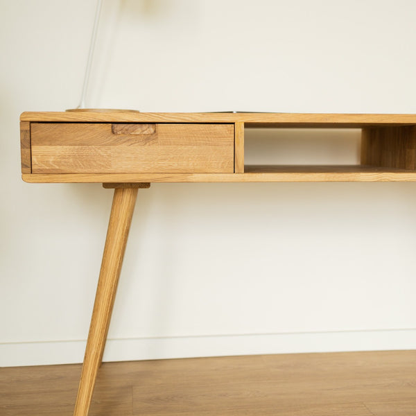 NordicStory Mesa escritorio de madera maciza de roble sostenible