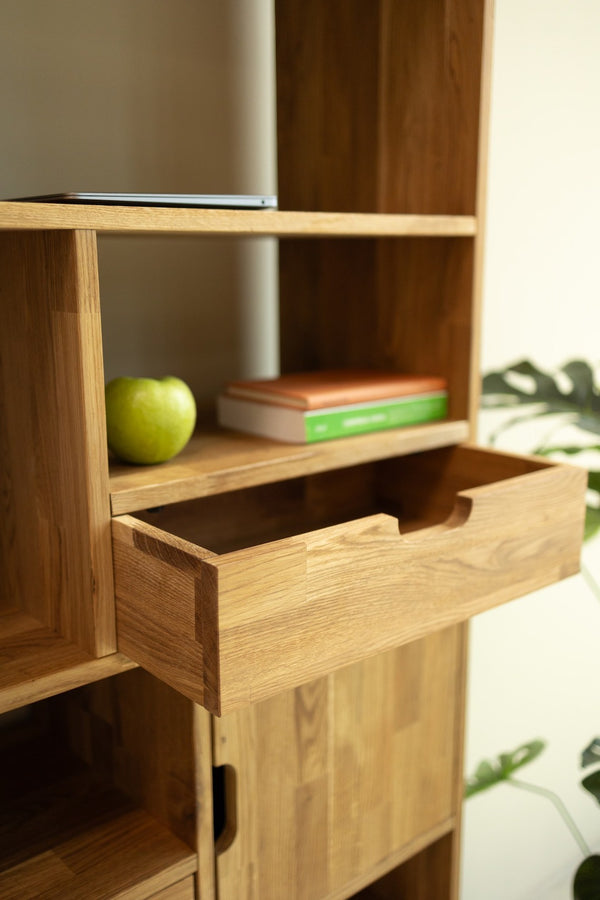 Estanteria Libreria de madera maciza de roble Escandi 3, 100 x 35 x 182.4 cm. | NordicStory
