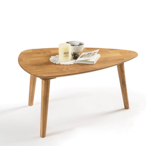Mesas apilables de centro de madera maciza de roble Escandi 2, 70 x 50 x 36 cm. / 73.8 x 70 x 45 cm. / 90 x 60 x 46 cm. | NordicStory