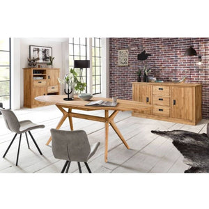 NordicStory Mesa extensible de comedor de madera maciza de roble Carmen