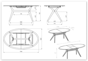 NordicStory Mesa extensible de comedor de madera maciza de roble Carmen