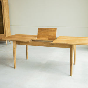  NordicStory Mesa extensible de comedor de madera maciza de roble sostenible