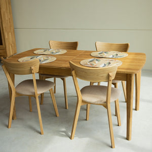  NordicStory Mesa extensible de comedor de madera maciza de roble sostenible