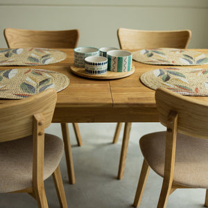  NordicStory Mesa extensible de comedor de madera maciza de roble sostenible
