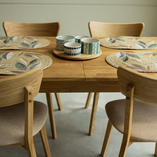  NordicStory Mesa extensible de comedor de madera maciza de roble sostenible