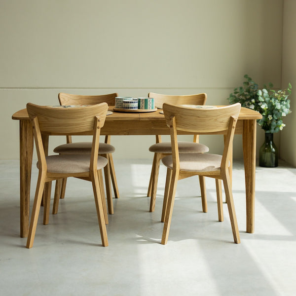  NordicStory Mesa extensible de comedor de madera maciza de roble sostenible