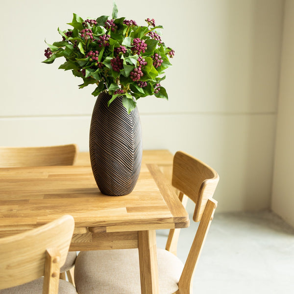NordicStory Mesa extensible de comedor de madera maciza de roble sostenible