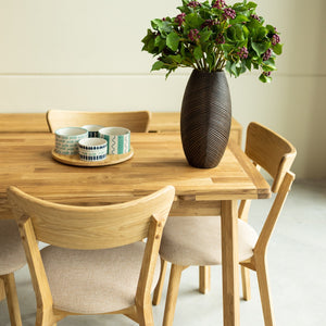 Mesa extensible de comedor de madera maciza de roble Mini 1, 110-170 x 65 x 77 (75) cm. | NordicStory