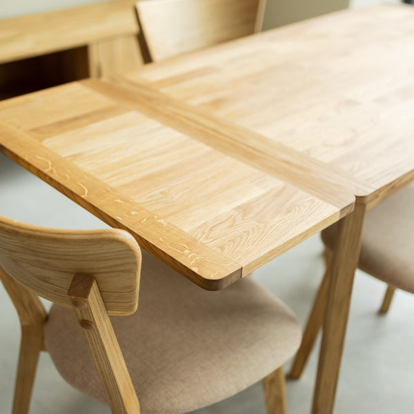 NordicStory Mesa extensible de comedor de madera maciza de roble sostenible