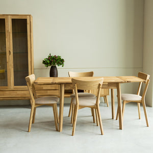 NordicStory Mesa extensible de comedor de madera maciza de roble sostenible