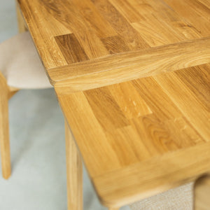 NordicStory Mesa extensible de comedor de madera maciza de roble sostenible