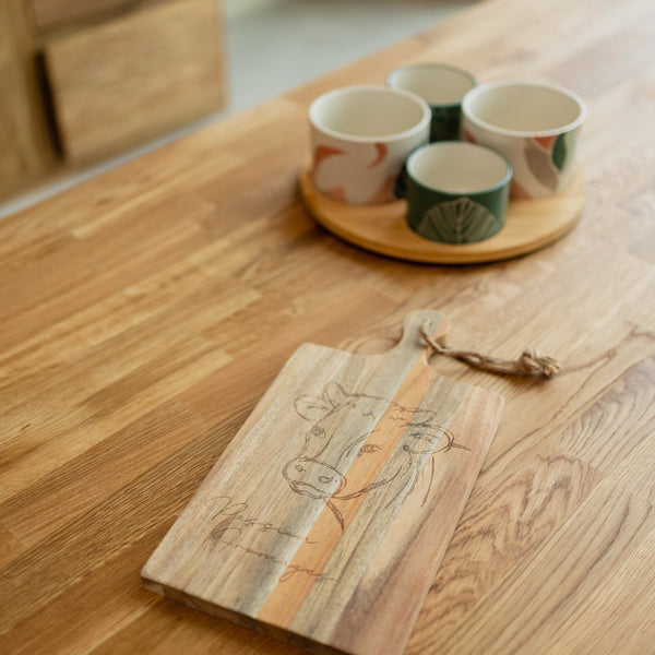 Mesa extensible de comedor de madera maciza de roble sostenible