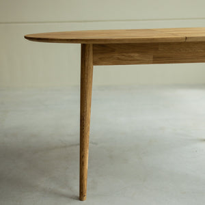  NordicStory Mesa de comedor ovalada y extensible de madera maciza de roble sostenible