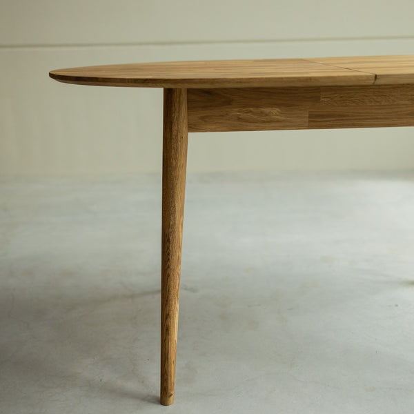  NordicStory Mesa de comedor ovalada y extensible de madera maciza de roble sostenible