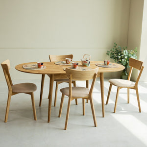 NordicStory Conjunto mesa de madera maciza Escandi y 4 sillas Diana