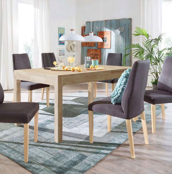 NordicStory Mesa extensible de comedor de madera maciza de roble