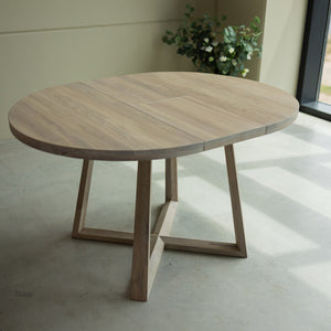 NordicStory Mesa extensible de comedor de madera maciza de roble sostenible