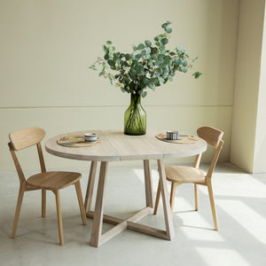 NordicStory Mesa extensible de comedor de madera maciza de roble sostenible