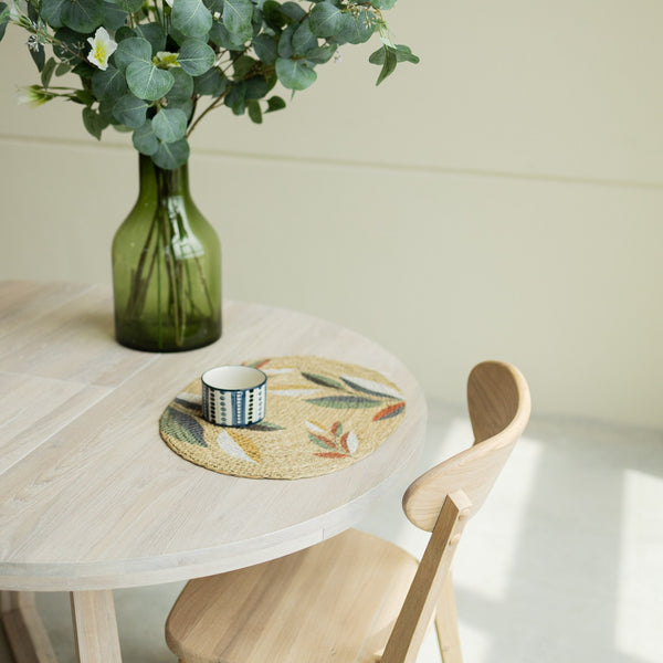 NordicStory Mesa extensible de comedor de madera maciza de roble sostenible