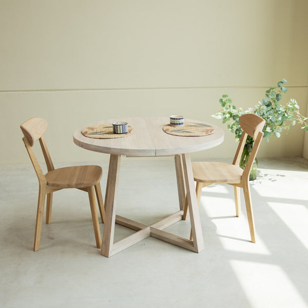 NordicStory Mesa extensible de comedor de madera maciza de roble sostenible